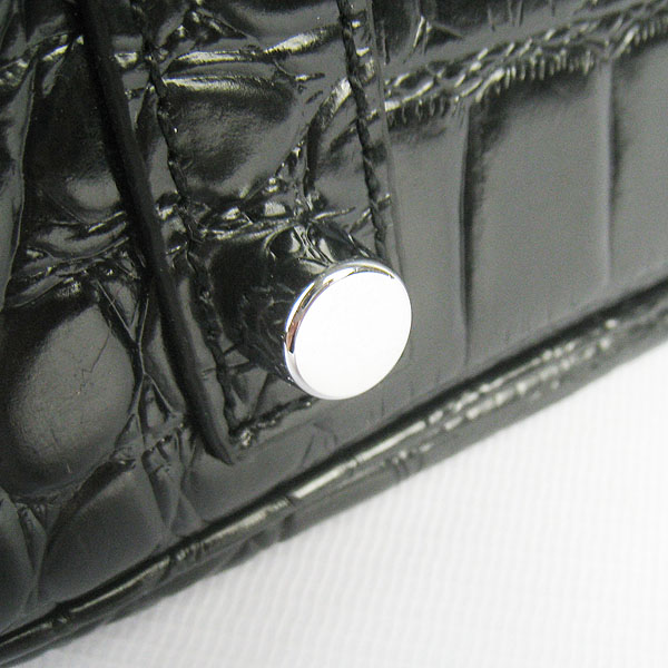 High Quality Fake Hermes Birkin 35CM Max Crocodile Veins Leather Bag Black 6089 - Click Image to Close